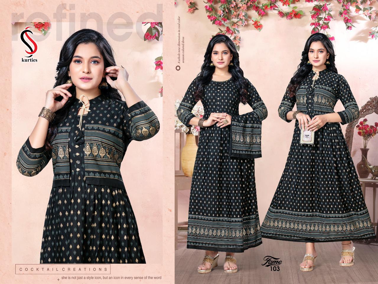 Ss Kurtis Flame Latest Fancy Ethnic Wear Designer  Rayon Printed Kurtis Collection